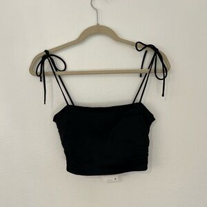 NWT Zara satin black crop